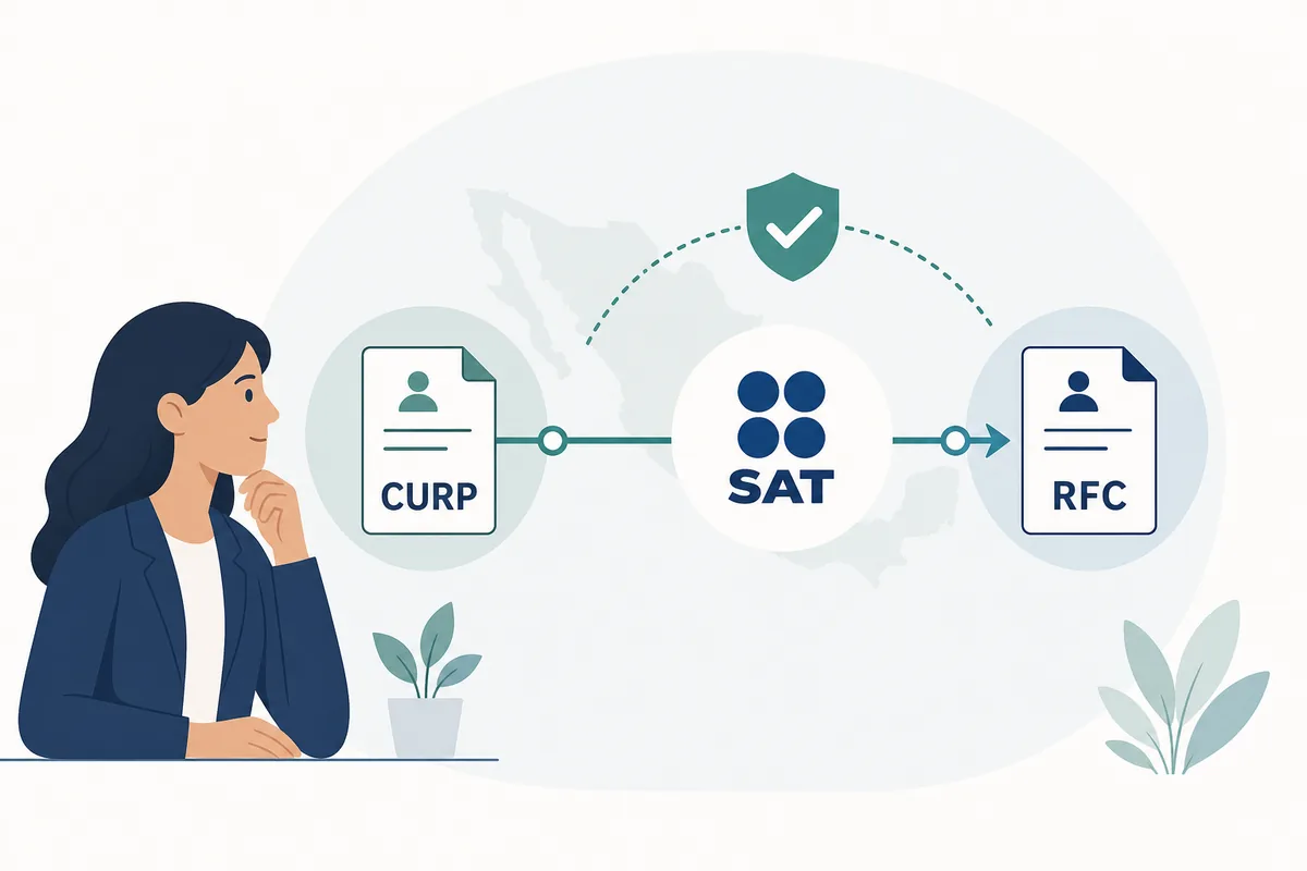 Diagrama editorial para consultar RFC con CURP por canales oficiales