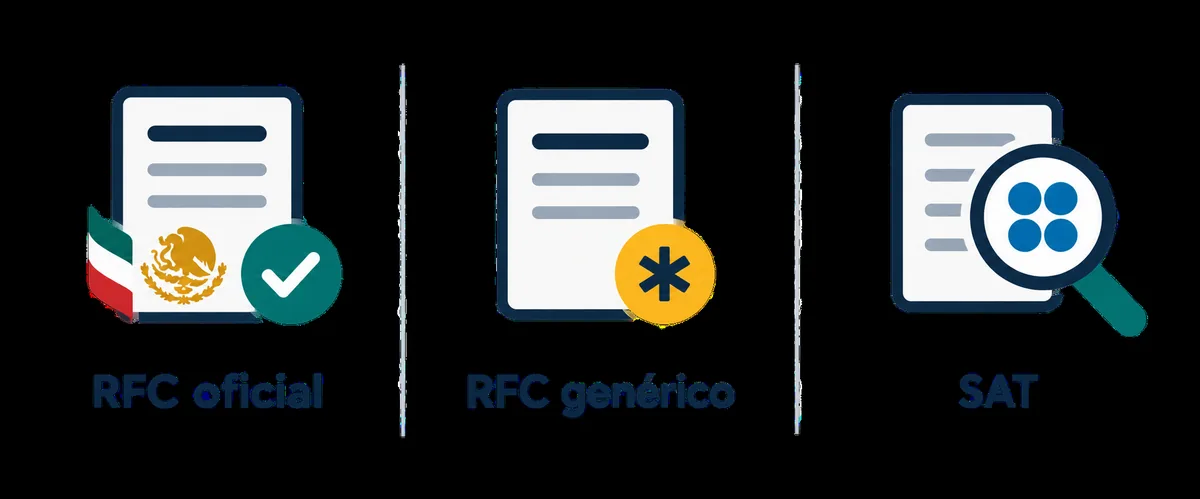 Comparación editorial entre RFC oficial, RFC genérico y verificación SAT