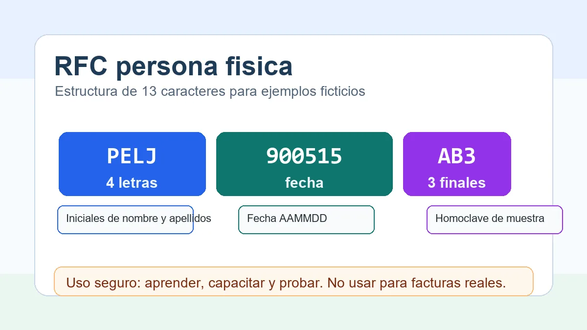 Estructura de RFC de persona física con 13 caracteres